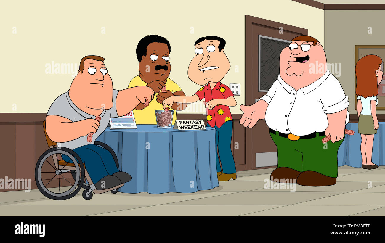 Joe Swanson, Cleveland Brown, Glenn Quagmire, Peter Griffin, 'Family Guy' saison 14 (2017) Fox Broadcasting Co. Banque D'Images