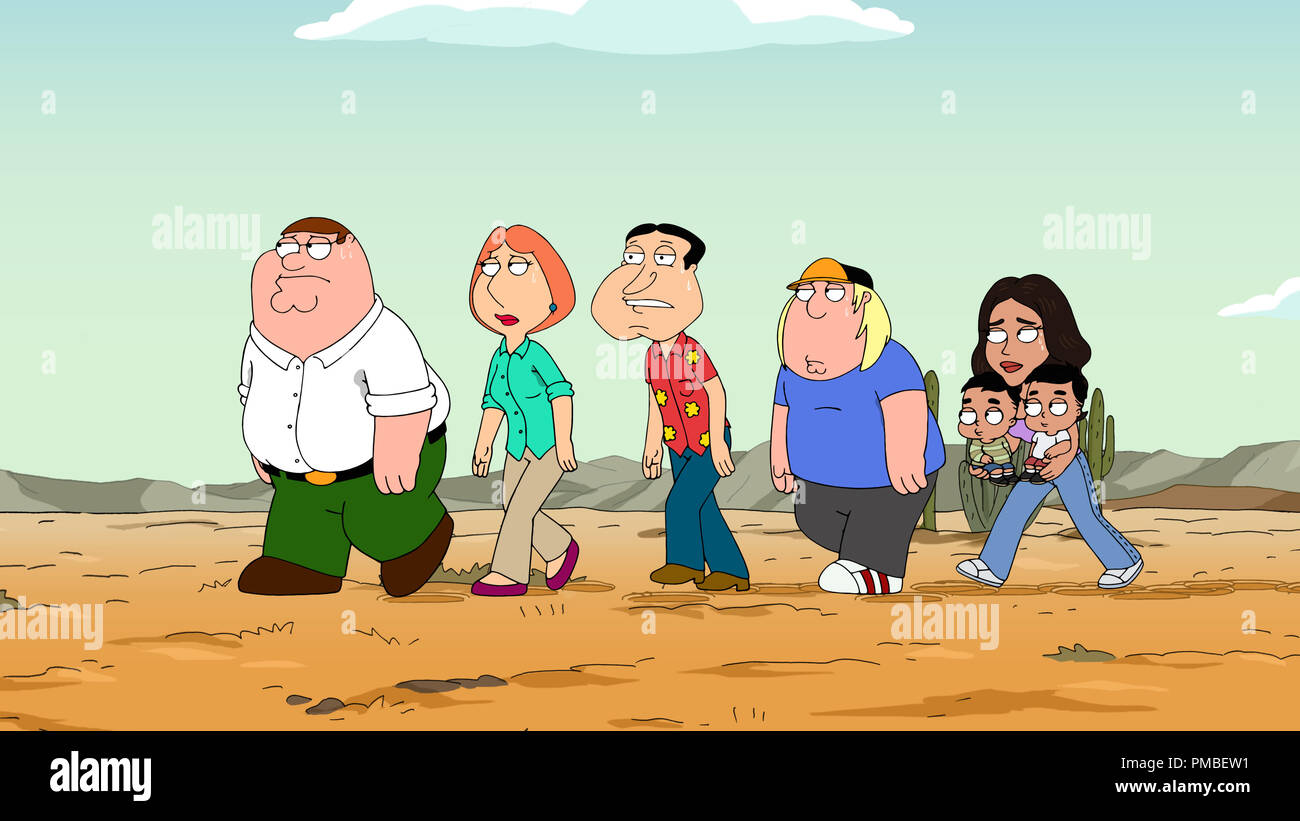 Peter Griffin, Lois Griffin, Glenn Quagmire, Chris Griffin, 'Family Guy' saison 14 (2017) Fox Broadcasting Co. Banque D'Images
