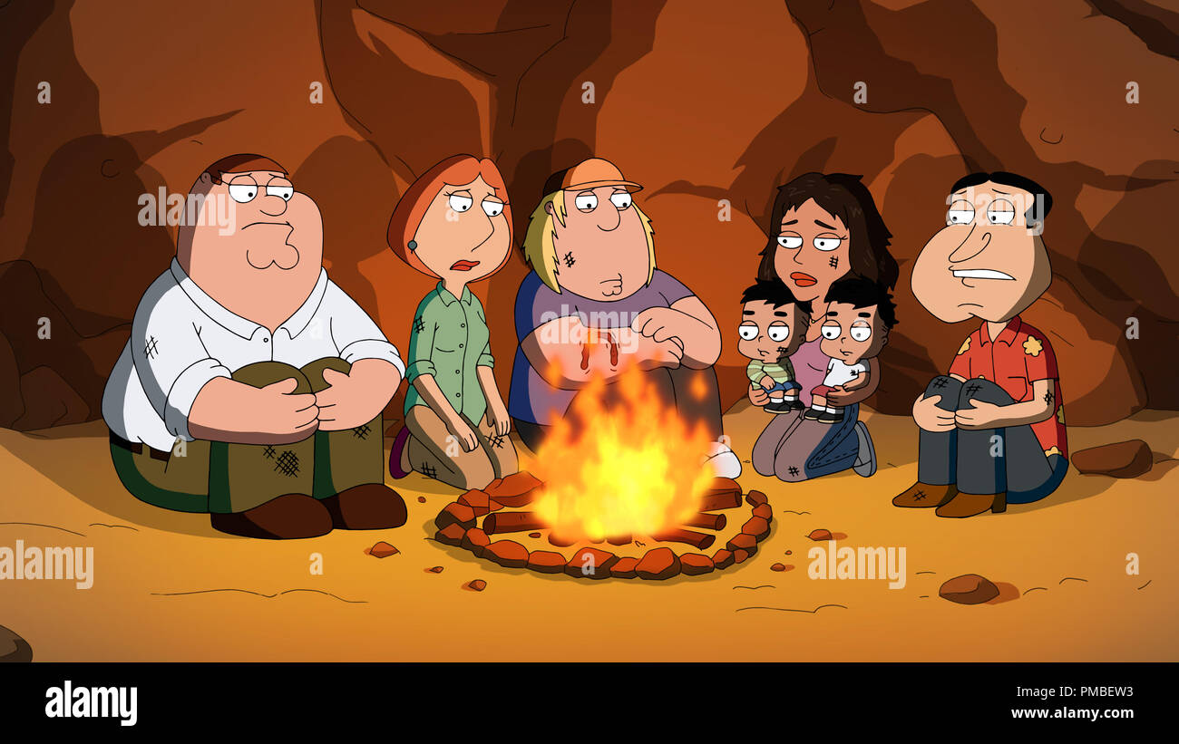 Peter Griffin, Lois Griffin, Chris Griffin, Glenn Quagmire, 'Family Guy' saison 14 (2017) Fox Broadcasting Co. Banque D'Images