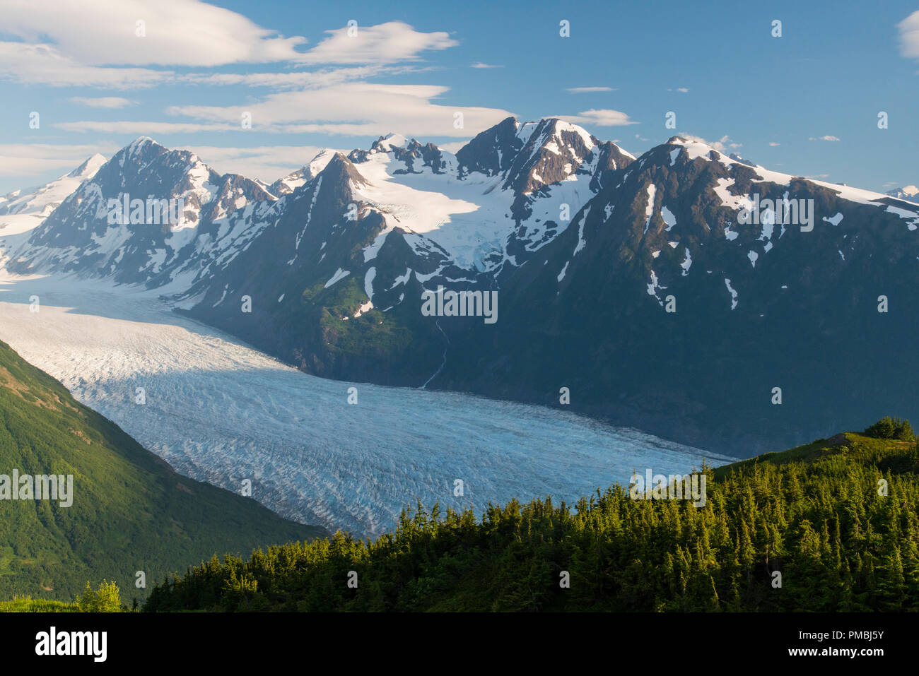 Spencer Banc Glacier, Alaska, la Forêt Nationale de Chugach. Banque D'Images