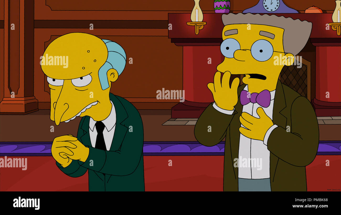 Les Simpsons : M. Burns donne à ses employés des lunettes high-tech pour les espionner Banque D'Images