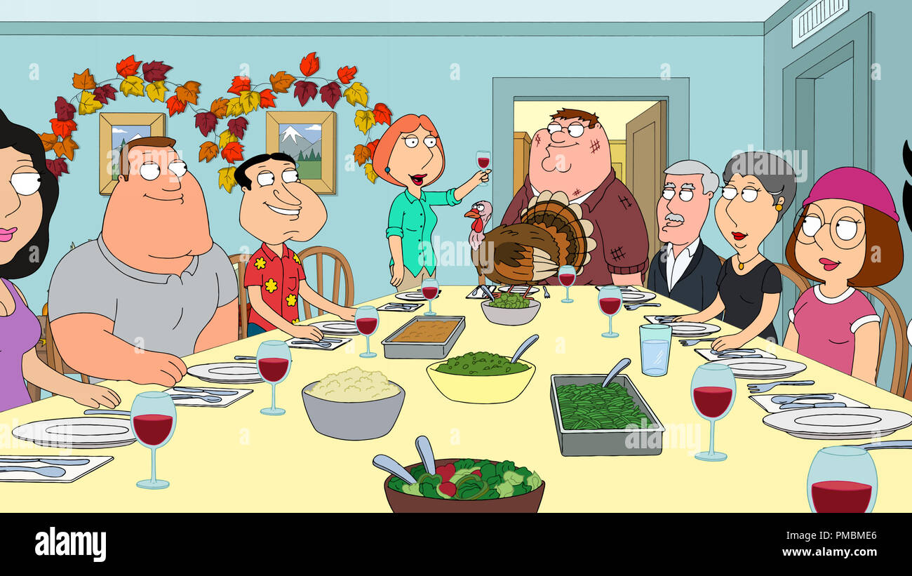Joe Swanson, Glenn Quagmire, Lois Griffin, Peter Griffin, Meg Griffin, "Family Guy", saison 12 Banque D'Images