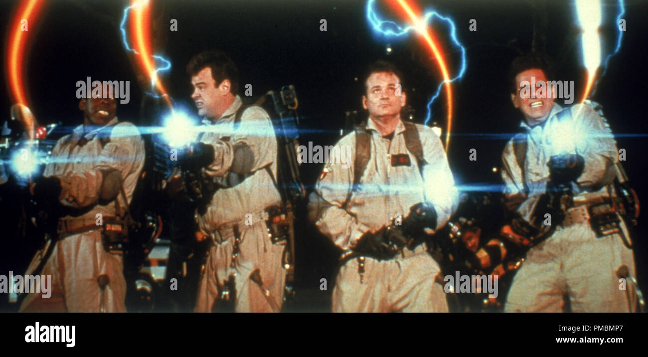 Ernie Hudson, Dan Aykroyd, Bill Murray et Harold Ramis dans Ghostbusters (1984) Banque D'Images