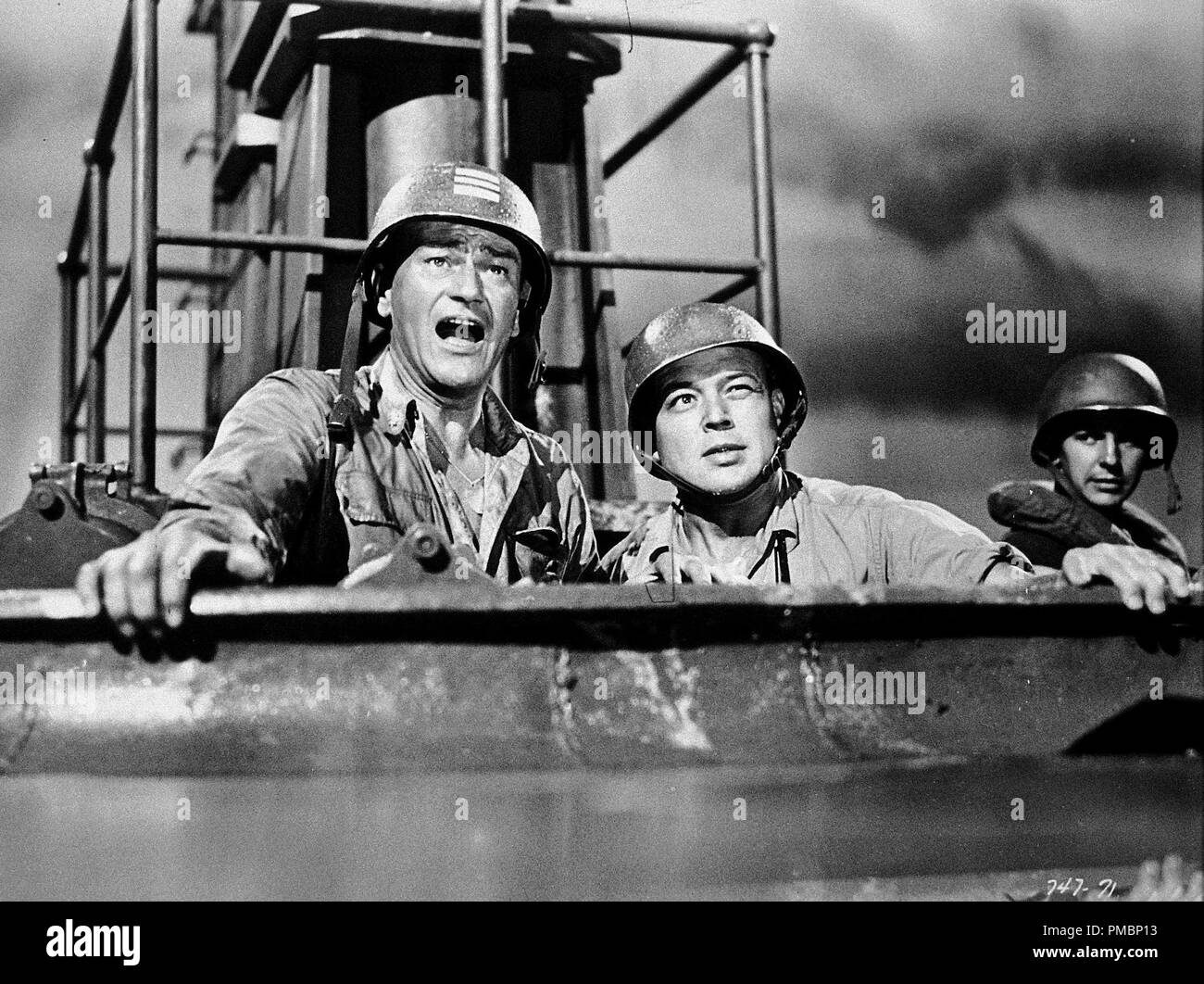 John Wayne, Bob Nash, et Eric Hoeq, opération "pacifique", 1950 Warner Bros. référence #  32603 169THA Banque D'Images