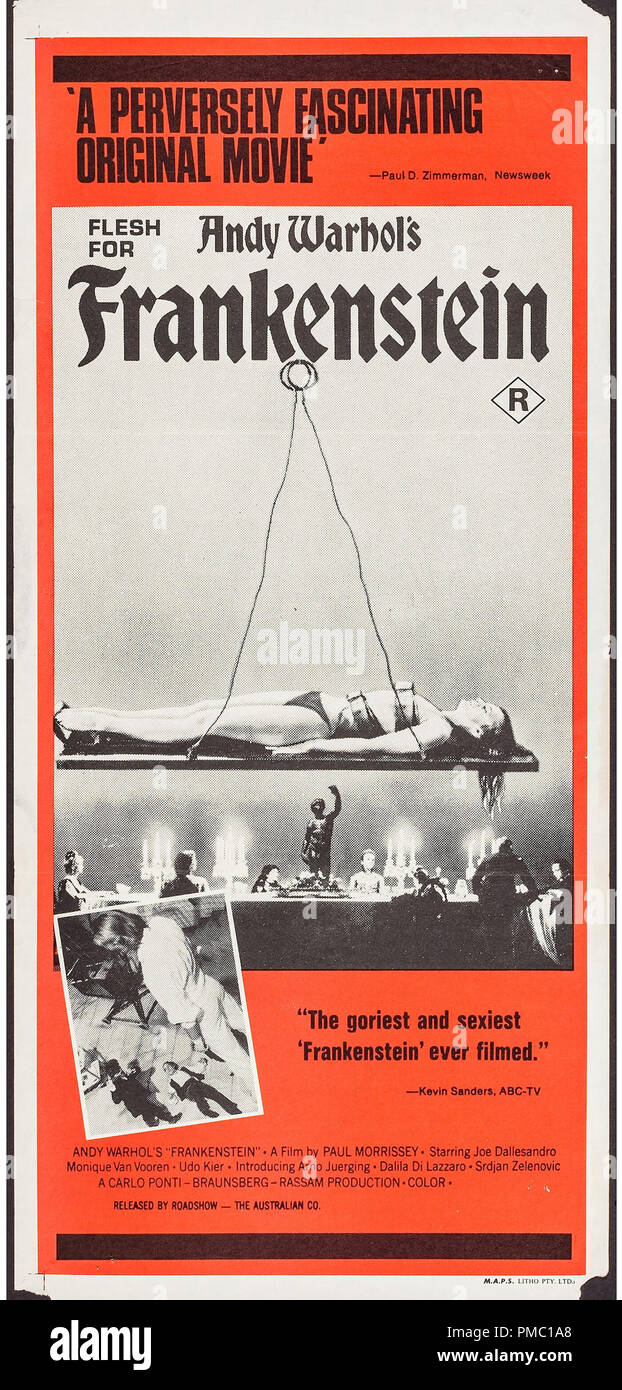Joe Dallesandro, Andy Warhol's Frankenstein (la tournée, 1974). Référence de fichier affiche #  33595 298THA Banque D'Images