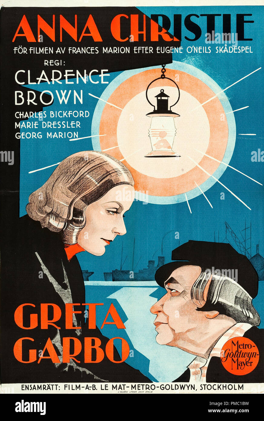 Greta Garbo, Anna Christie (MGM, 1931) Poster suédois de référence de dossier 33595 343THA Banque D'Images