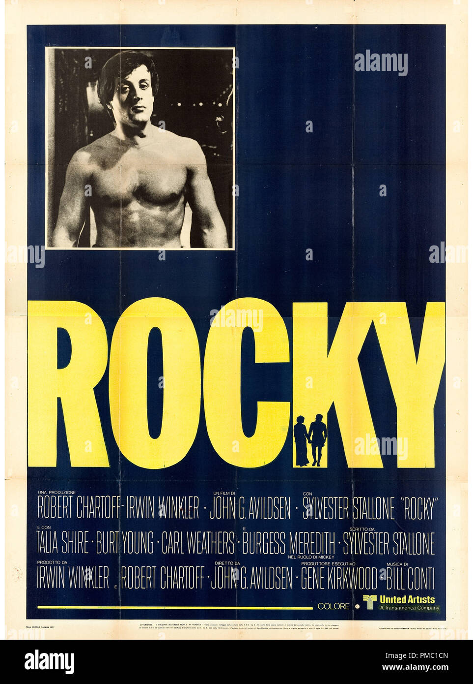 Sylvester Stallone, Rocky (United Artists, 1977). Référence de dossier Affiche italienne 33595 367THA Banque D'Images