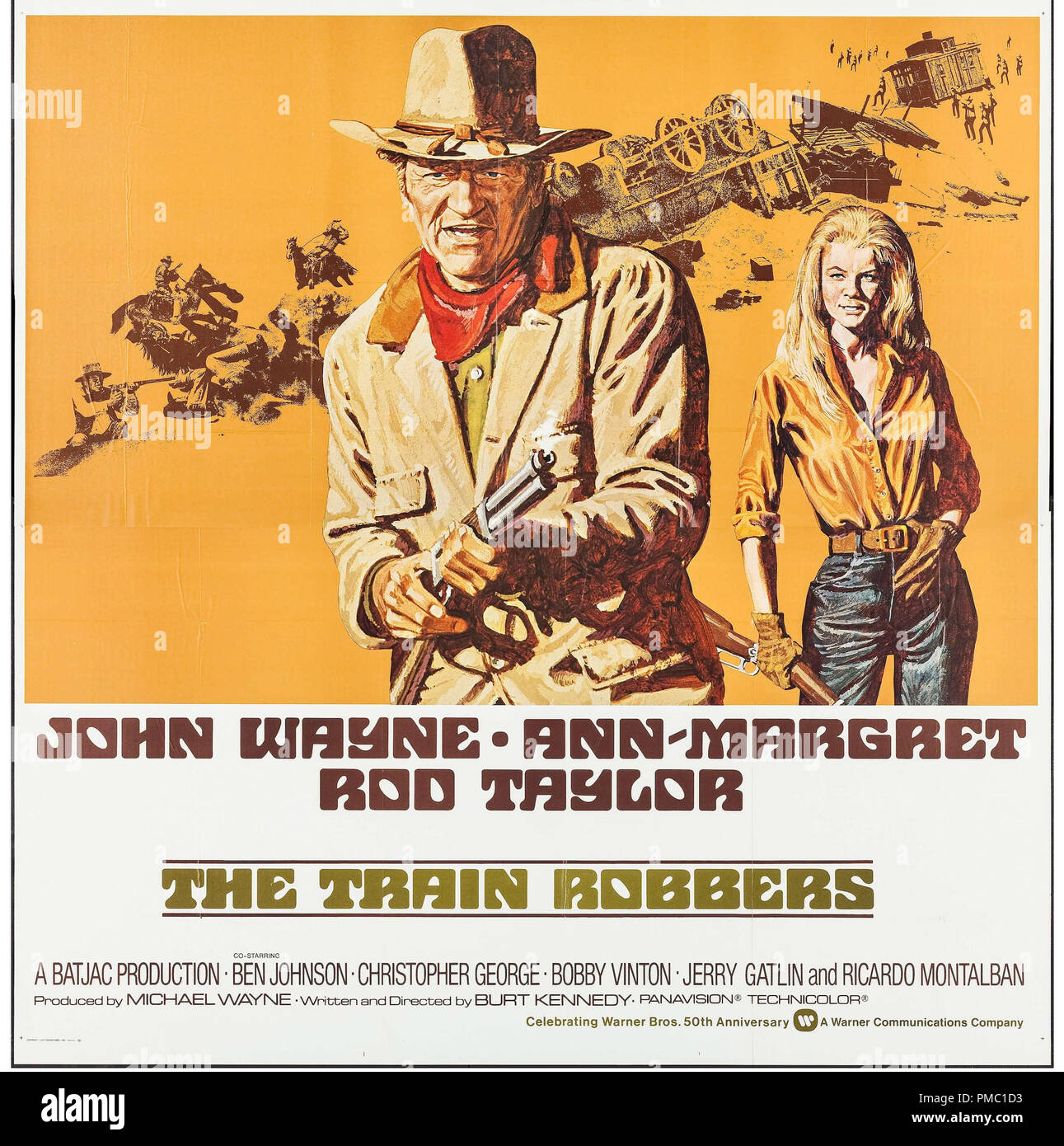 John Wayne, Ann-Margret, les voleurs de train (Warner Brothers, 1973). Référence de fichier affiche #  33595 376THA Banque D'Images