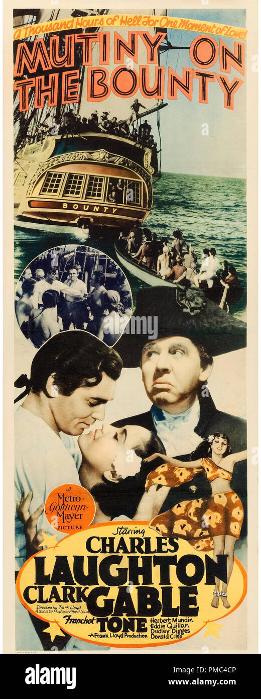 Clark Gable, Charles Laughton, la mutinerie du Bounty (MGM, 1935). Référence de fichier affiche #  33595_658THA Banque D'Images