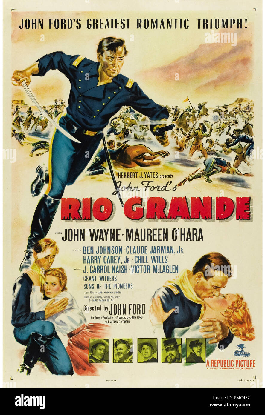 John Wayne, Rio Grande (République, 1950). Référence de fichier affiche #  33595 694THA Banque D'Images