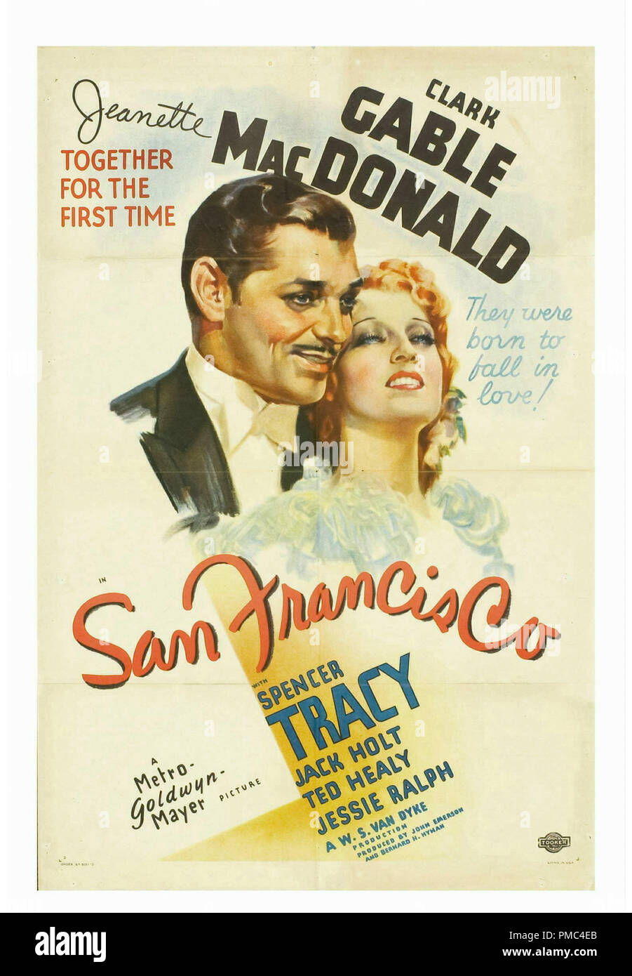 Clark Gable, Jeanette MacDonald, San Francisco (MGM, 1936). Référence de fichier affiche #  33595 703THA Banque D'Images