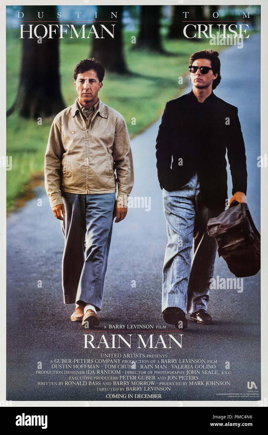 Dustin Hoffman, Tom Cruise, Rain Man (United Artists, 1988). Référence de fichier affiche #  33595 888THA Banque D'Images
