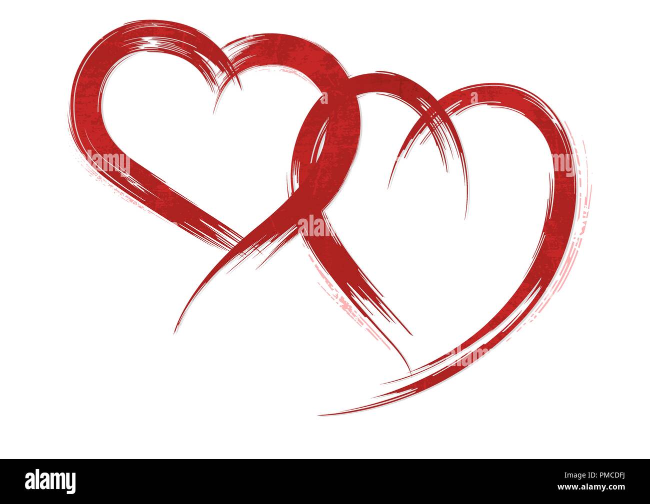 Formes coeur rouge Grunge Illustration de Vecteur