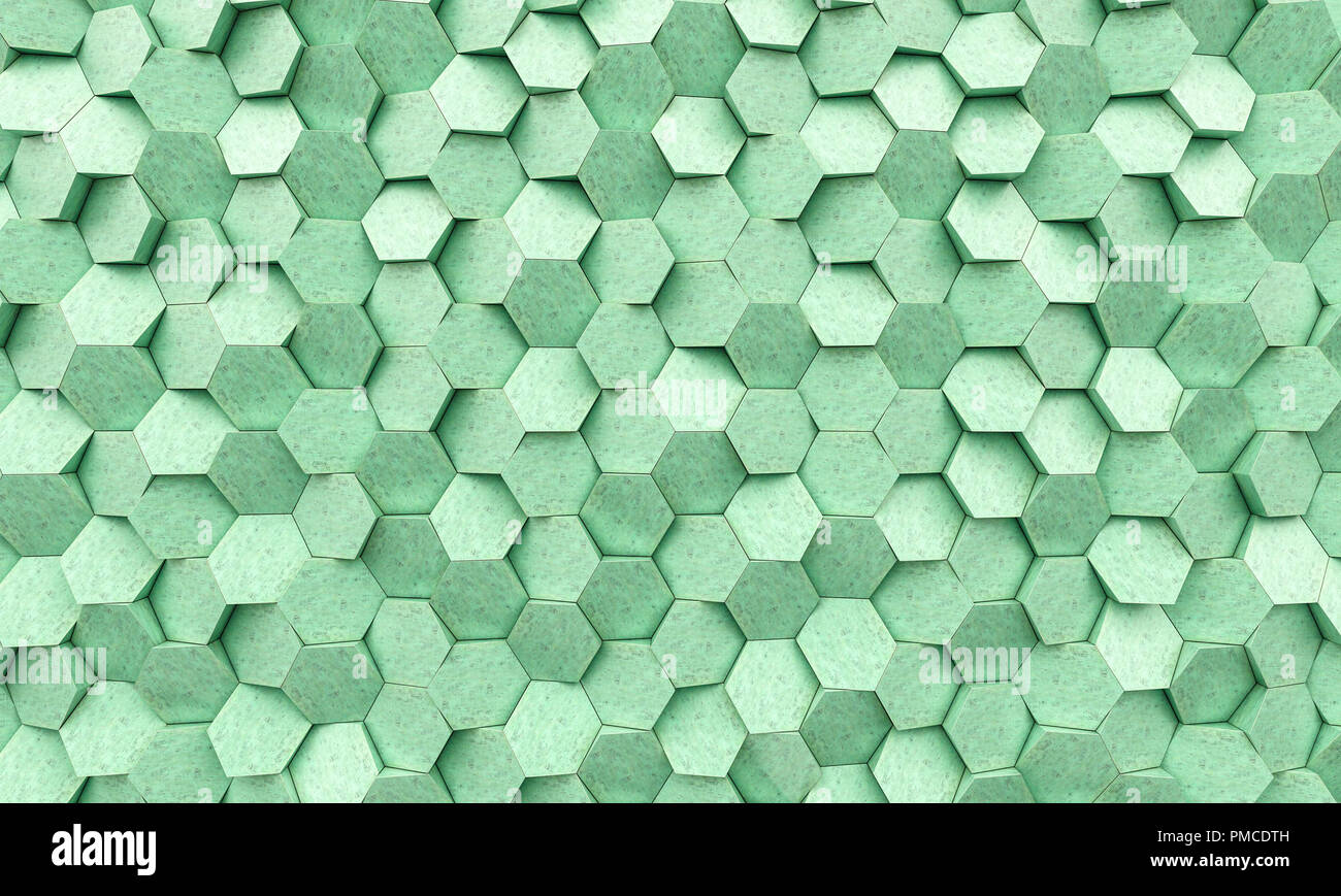 Cuivre oxydé hexagone géométrique 3d image de rendu d'arrière-plan Banque D'Images