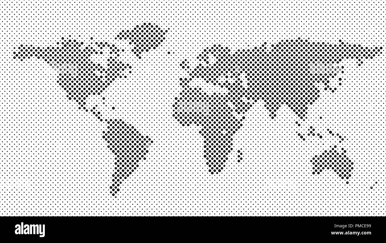 Schéma des points de trame world map background design Illustration de Vecteur