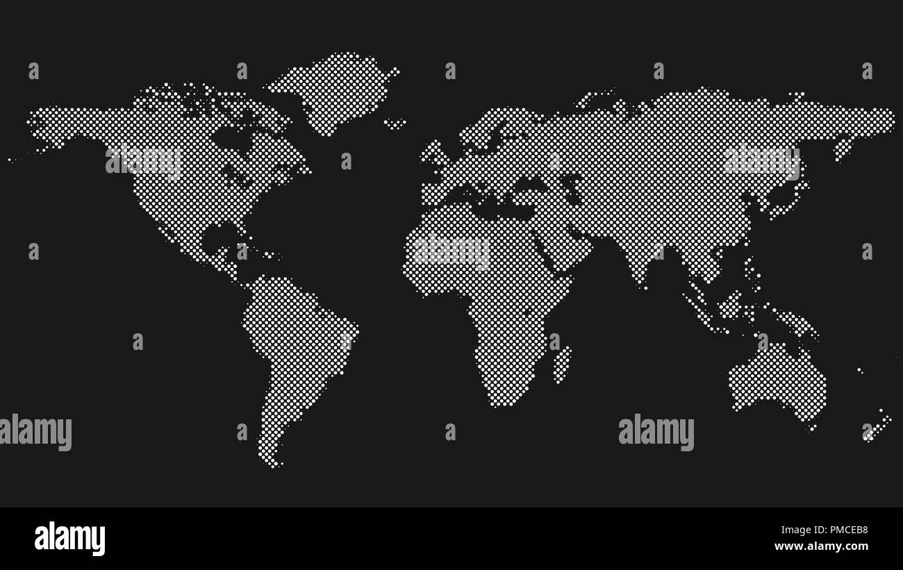Schéma des points de trame world map background design Illustration de Vecteur