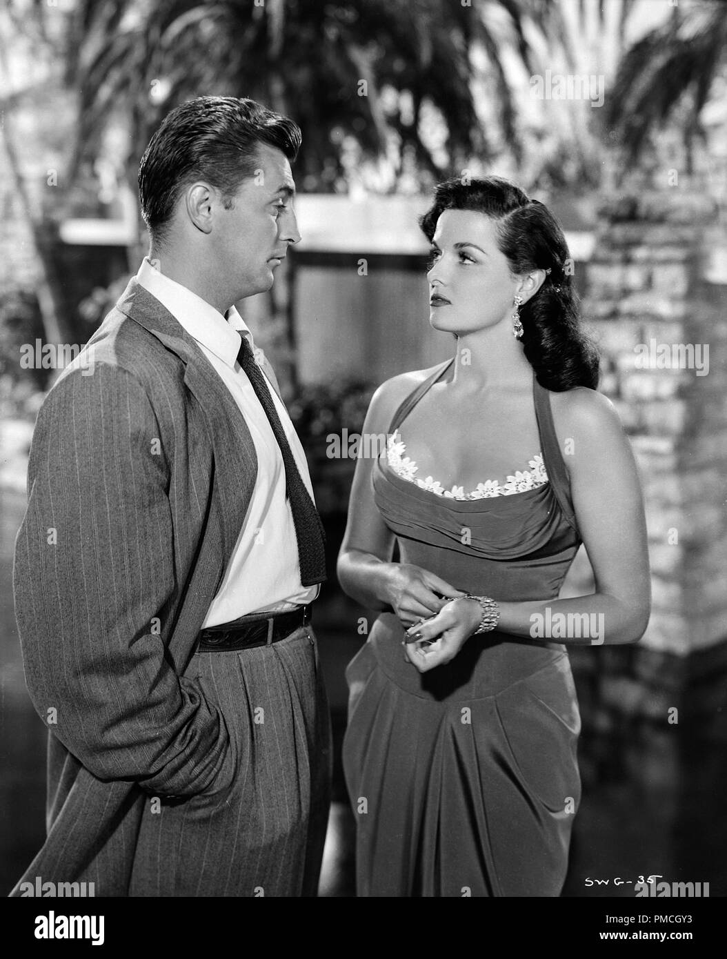 Jane Russell, Robert Mitchum, dans son genre de femme (RKO, 1951). Référence #  33635 Fichier 202THA Banque D'Images