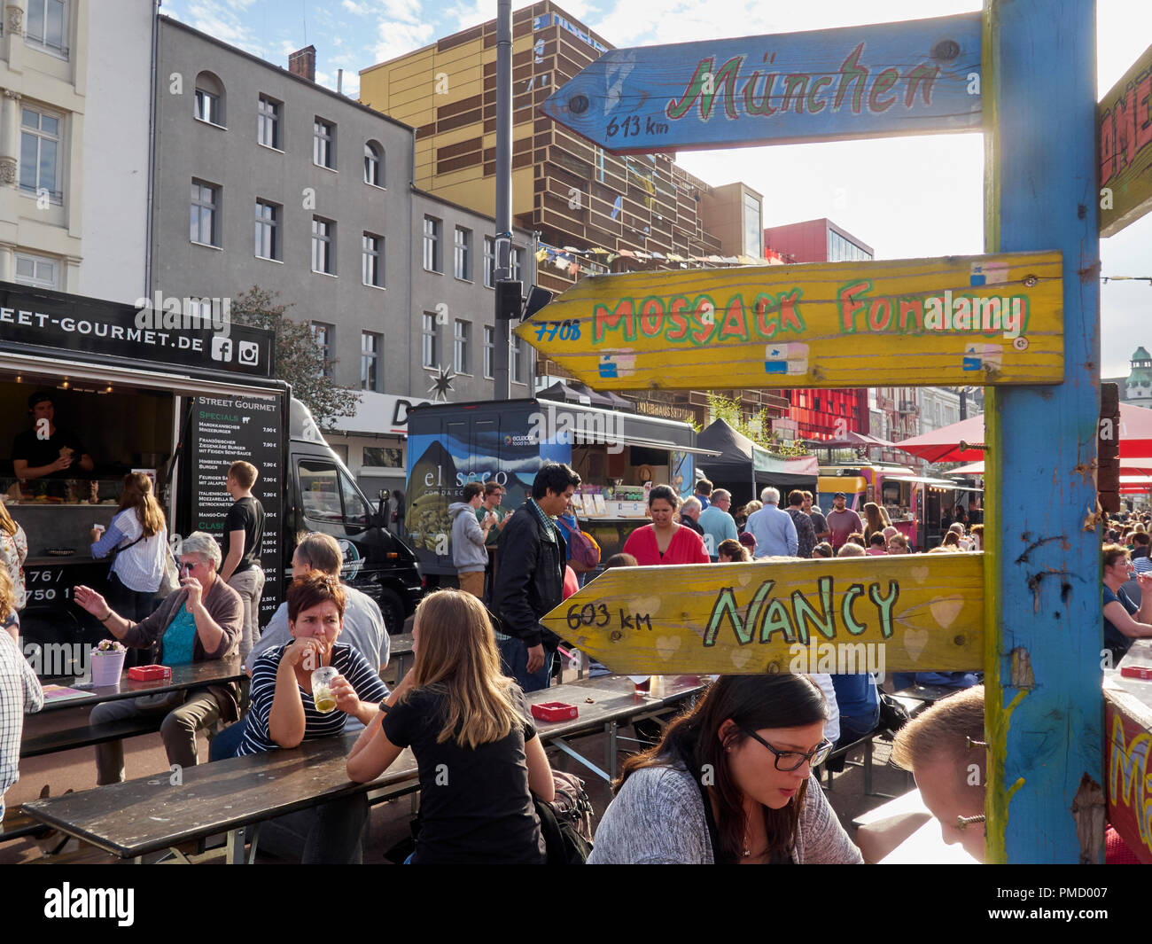 Hambourg, Spielbudenplatz Banque D'Images