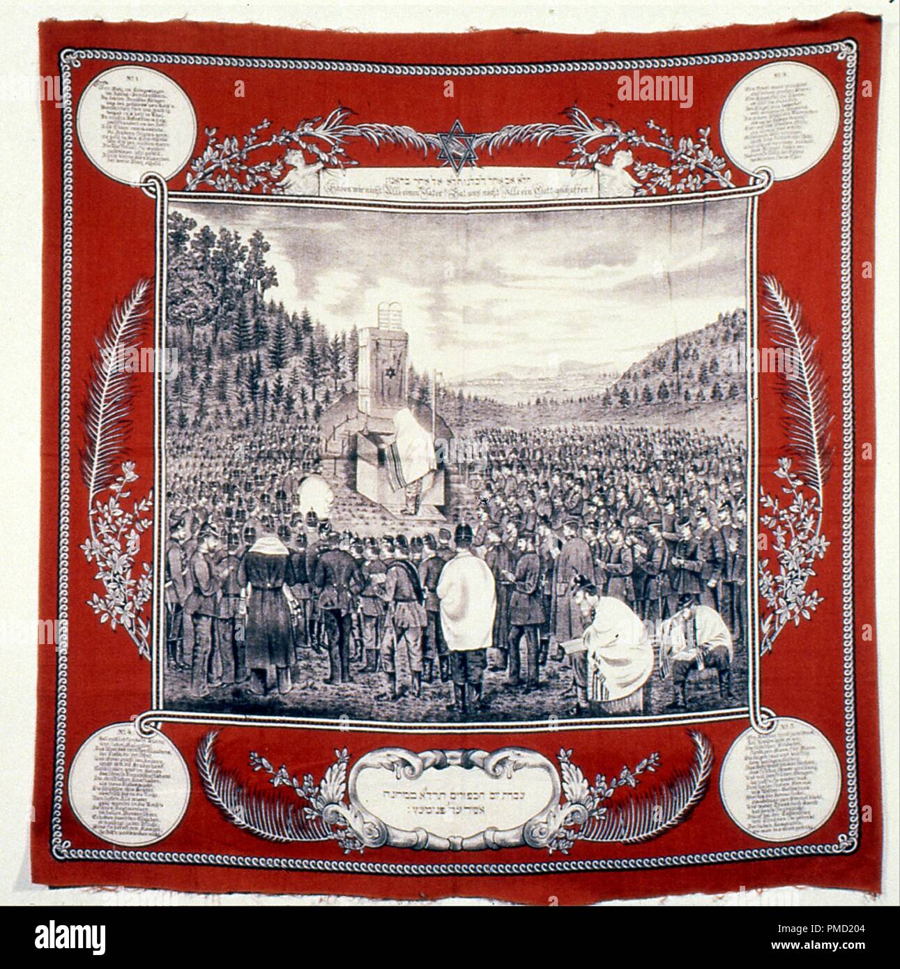 Service de Yom Kippur détenus par des soldats juifs dans l'armée allemande. Date/période : 1870. Imprimer sur le coton. Auteur : Inconnu. Anonyme. Banque D'Images