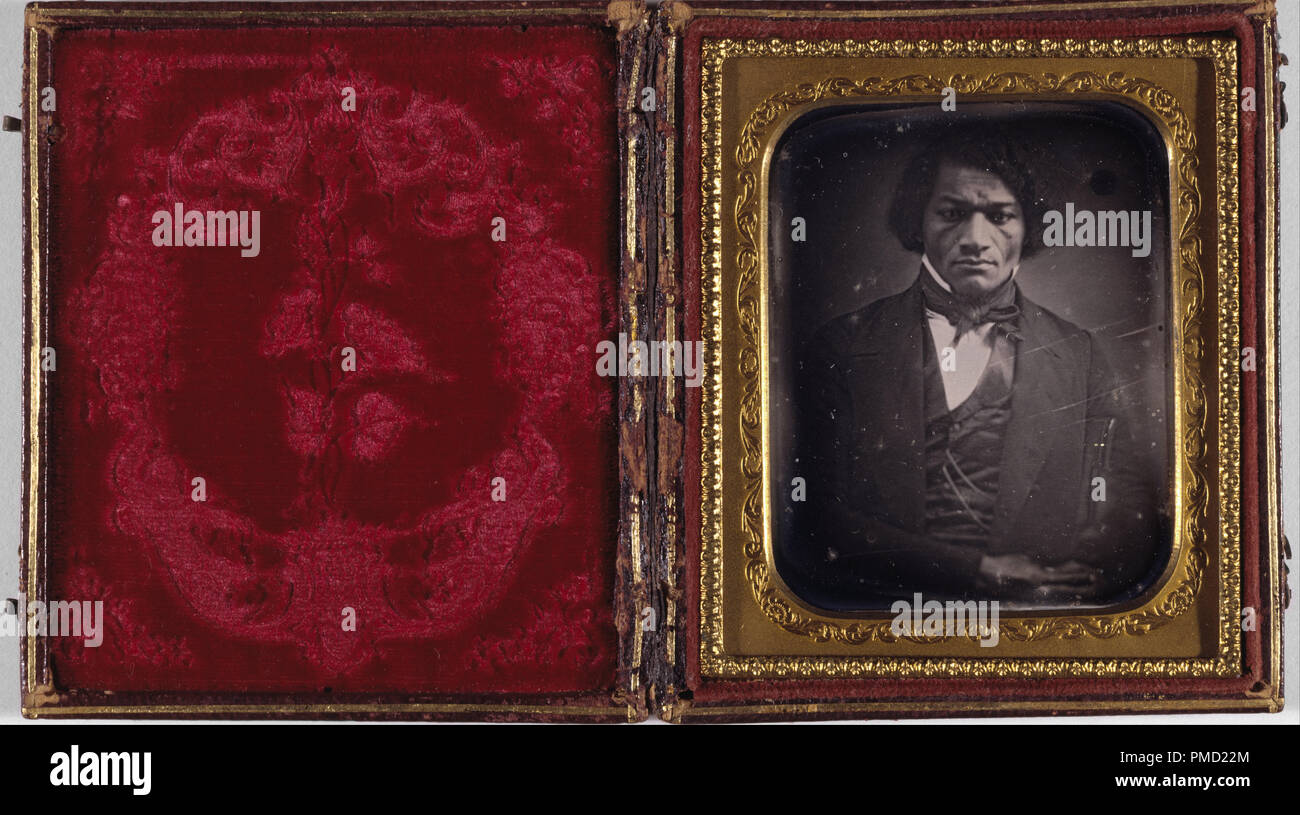 Frederick Douglass. Date/Période : Ca. 1850 après ca. 1847 daguerréotype. Sixième-plaque daguerréotype. Photographie. Hauteur : 80 mm (3.14 in) ; largeur : 69 mm (2,71 in). Auteur : Artiste non identifié. Banque D'Images