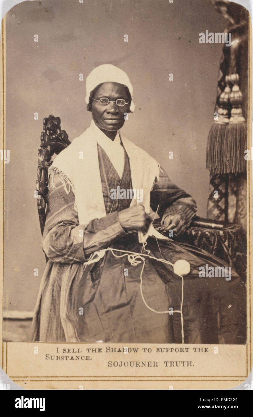 Sojourner Truth. Date/période : 1864. Photographie. L'albumine. Hauteur : 83 mm (3.26 in) ; largeur : 57 mm (2,24 in). Auteur : Artiste non identifié. Banque D'Images