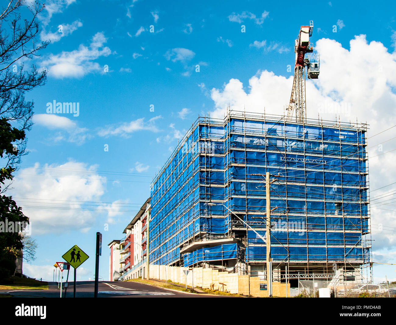 Gosford, New South Wales, Australie - septembre 7. 2018 : Construction du bâtiment et mise à jour de progrès 137. Vue en perspective sur les nouvelles unités d'accueil buildi Banque D'Images