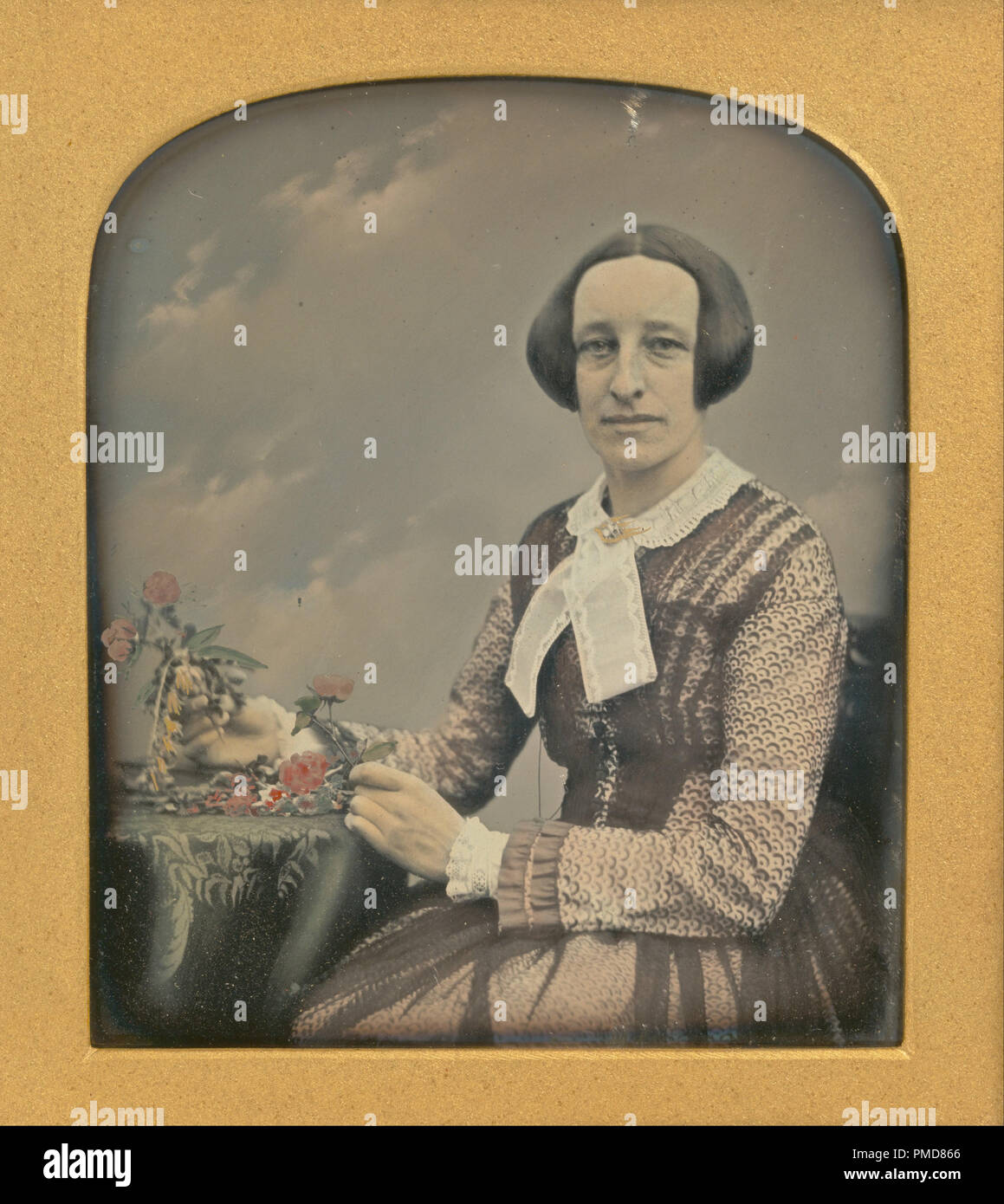 Mme R. Holdsworth. Date/Période : Février 16, 1853. Cased objet. Daguerréotype, colorées à la main. Hauteur : 78 mm (3.07 in) ; largeur : 65 mm (2,55 in). Auteur : Richard Beard. Banque D'Images