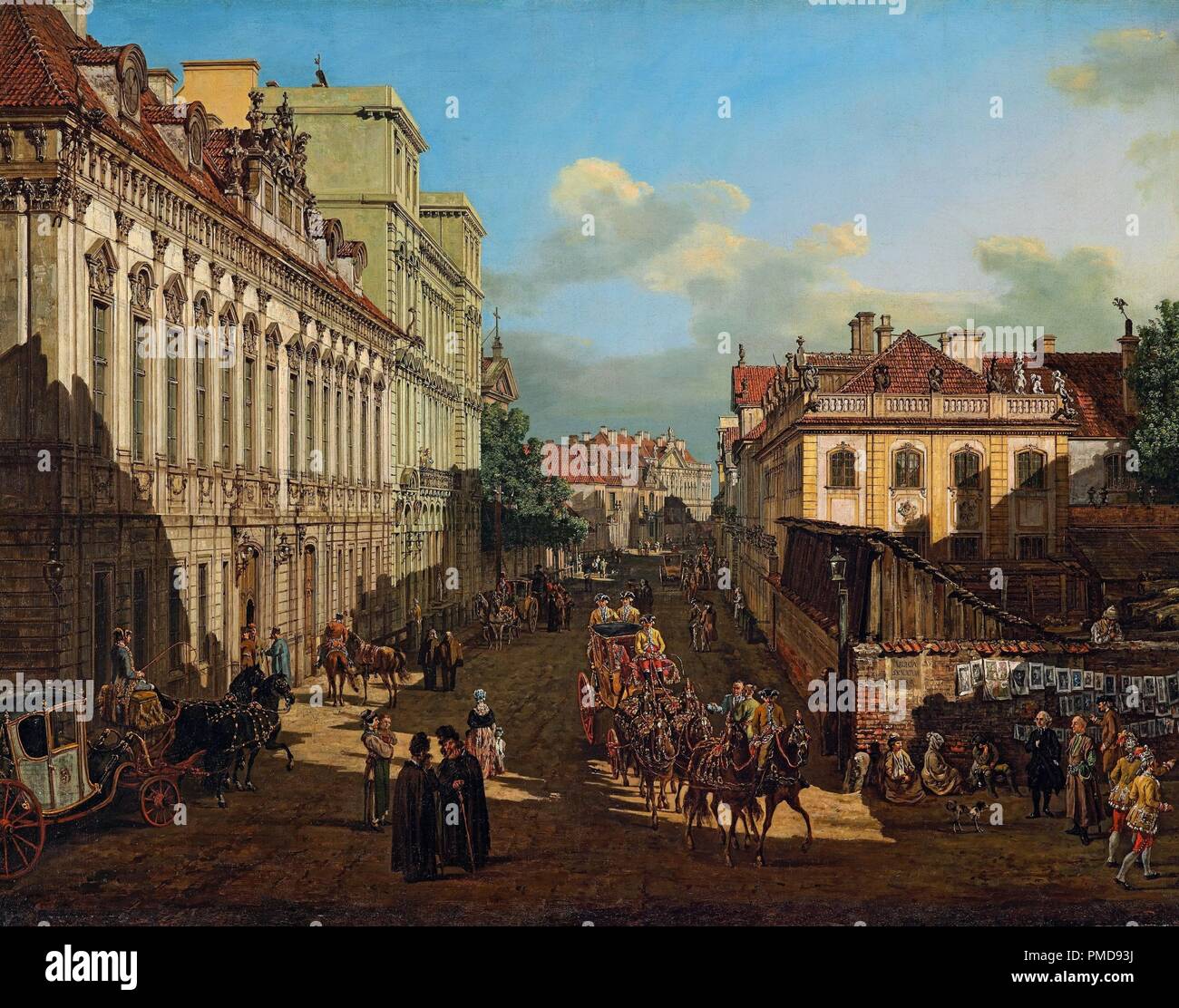 La rue Miodowa à Varsovie. Date/période : 1777. La peinture. Huile sur toile. 84 × 197,5 cm (33 x 77.7 in). Auteur : Bernardo Bellotto. Banque D'Images