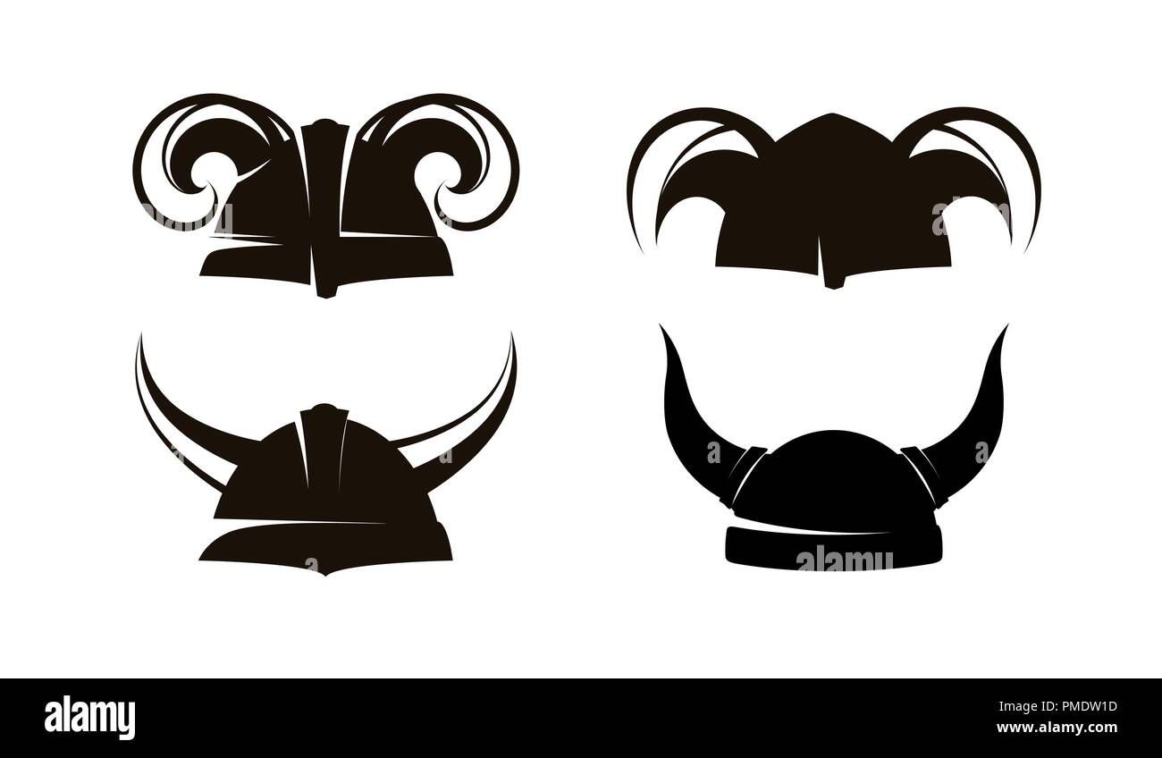 Les casques à cornes des Vikings, Vector Set Illustration de Vecteur