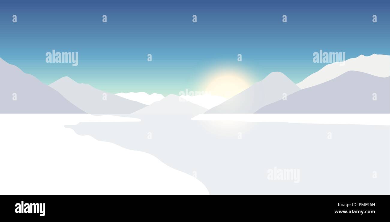 L'hiver dans la nature paysage montagne enneigée (EPS10 vector illustration Illustration de Vecteur