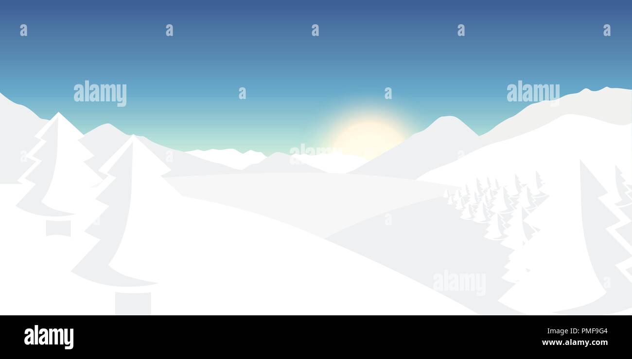 Paysage d'hiver les montagnes enneigées background vector illustration EPS10 Illustration de Vecteur