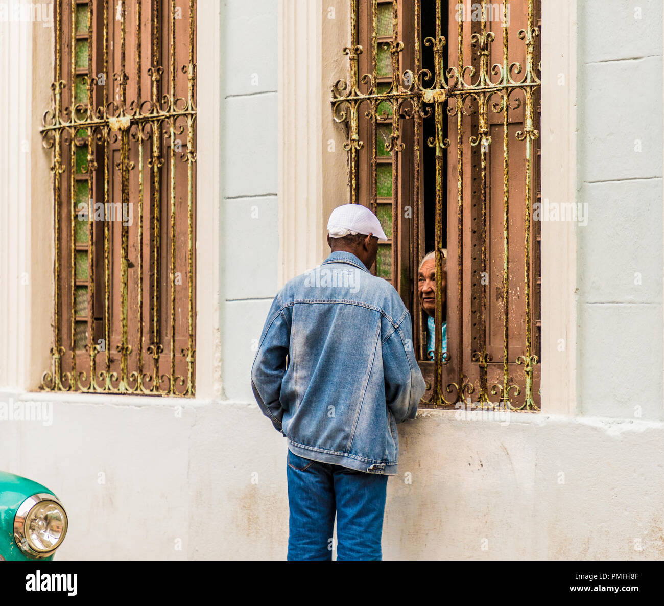 Une vue typique de La Havane à Cuba Banque D'Images