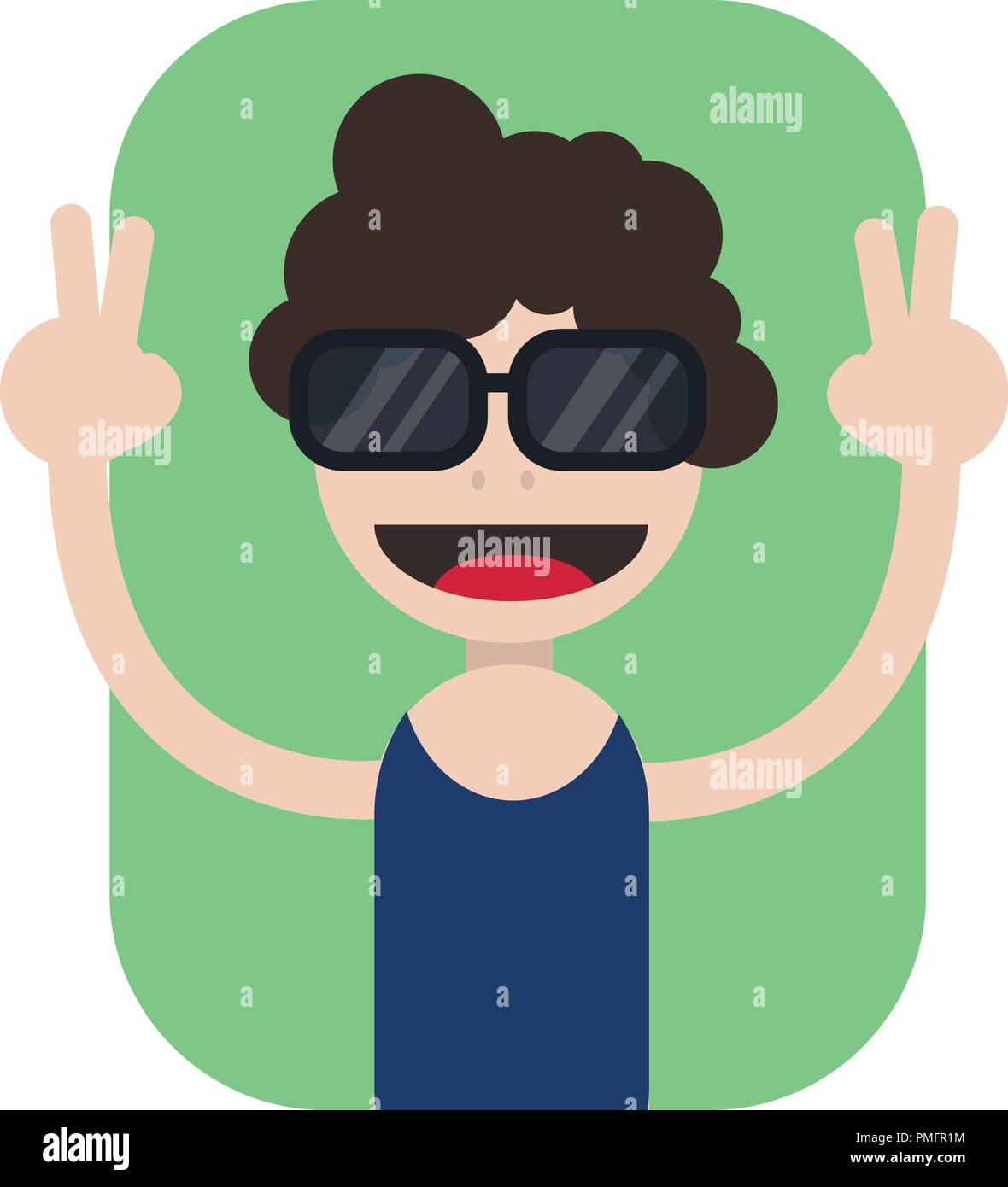 Sex connections in Happy excited boy cartoon vector illustration Illustration de Vecteur