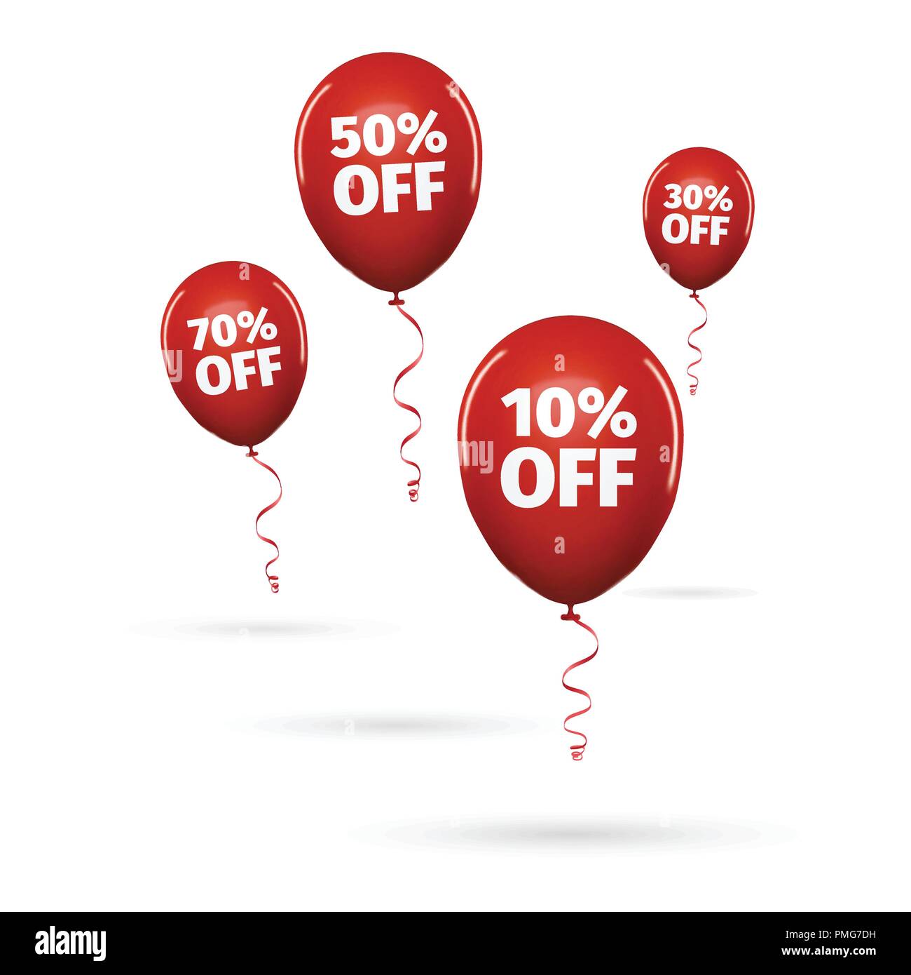 Le vendredi noir vente lettrage doré. Achats de Noël. Fond rouge. Vector illustration. Noir de ballons. Illustration de Vecteur