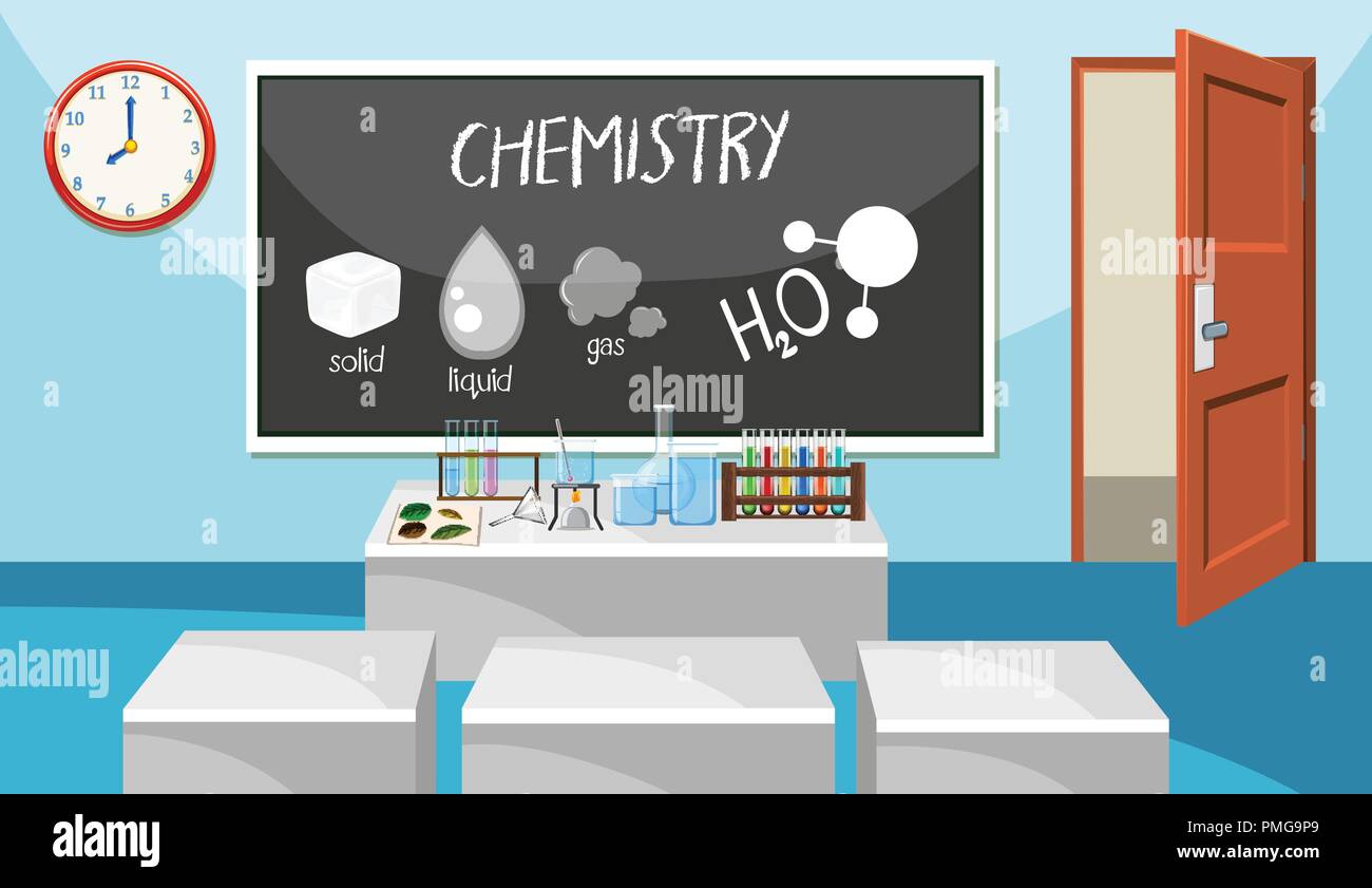 La chimie de l'intérieur de l'illustration en classe Illustration de Vecteur