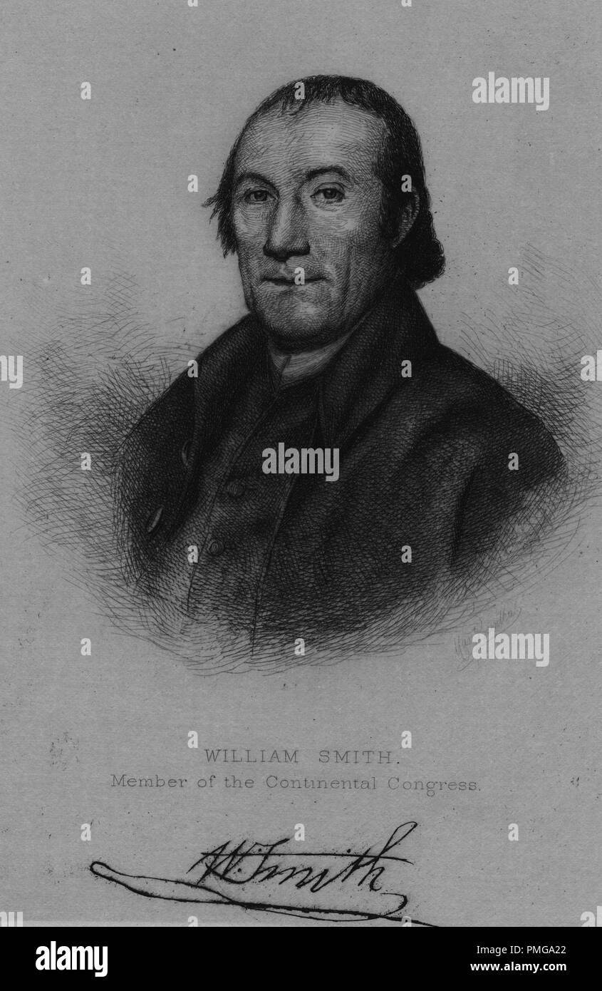 Portrait gravé de William Smith, membre du Congrès continental, 1885. À partir de la Bibliothèque publique de New York. () Banque D'Images