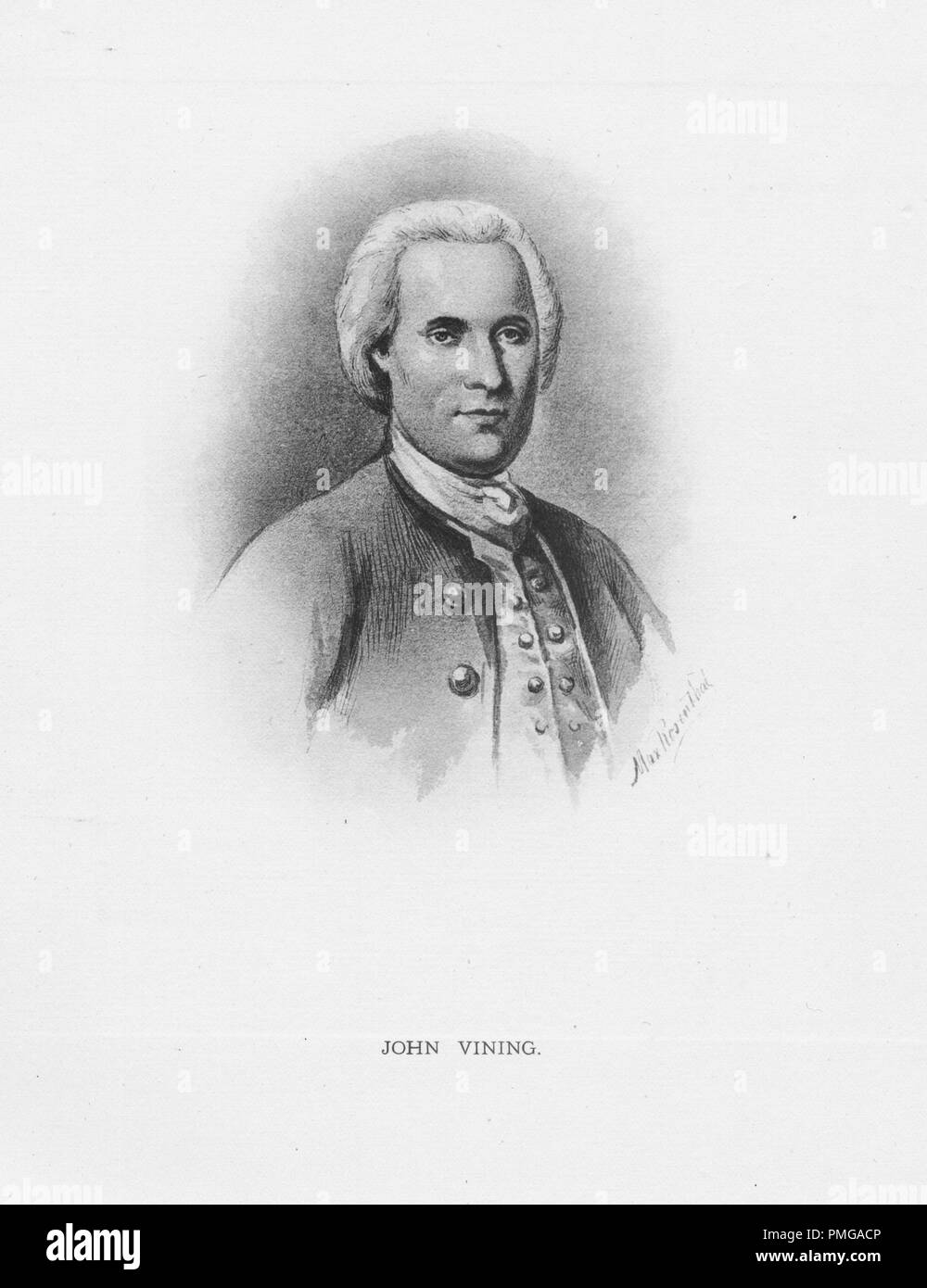 Portrait gravé de John Middleton Vining, un avocat et politicien de Dover, Kent County, New York, 1855. À partir de la Bibliothèque publique de New York. () Banque D'Images