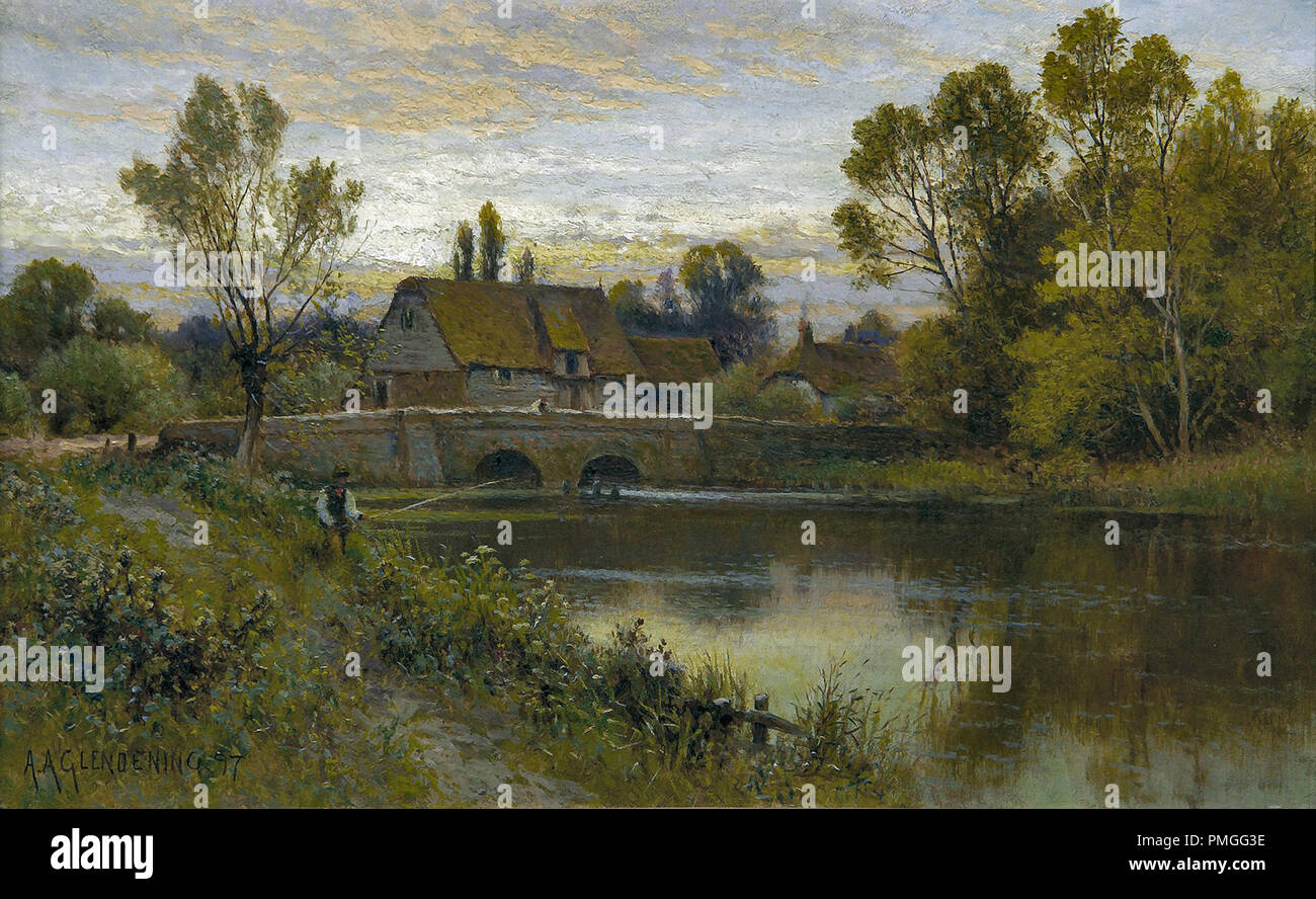 Je Alfred Glendening Août - Vue de Barrington, près de Cambridge Banque D'Images