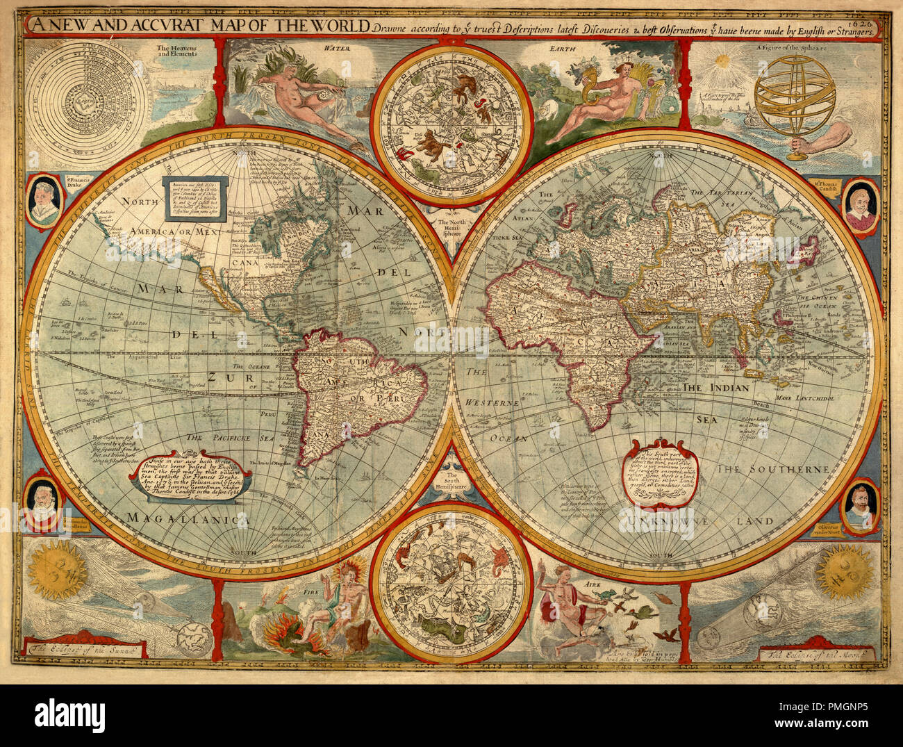 Carte céleste 1626 Banque D'Images