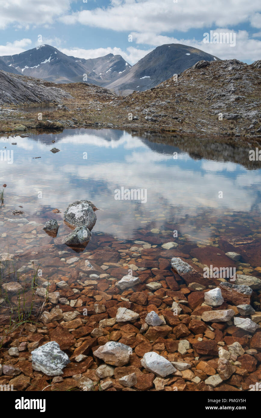Vue vers Meall a' Ghiubhais, Beinn Eighe National Nature Reserve, Wester Ross, Scotland Banque D'Images