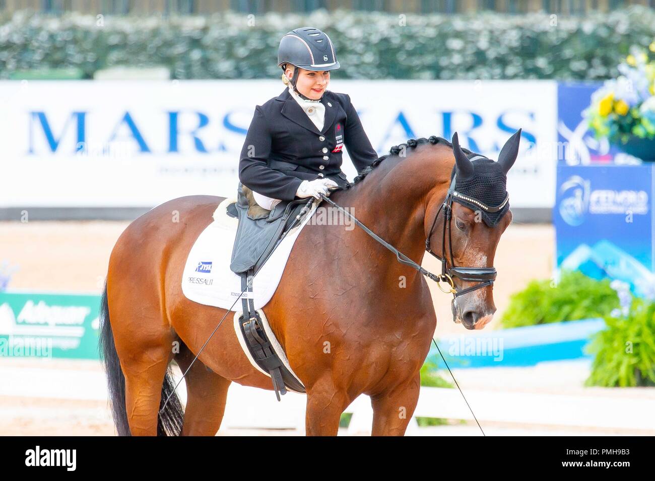 Tryon, North Carolina, USA . 18 Sep, 2018. Gagnant. Médaille d'or. Stinna Tange Kaastrup équitation Horsebo Smarties. DEN. Para Dressage. FEI World Grade II championnat individuel. Jour 7. Les Jeux équestres mondiaux. WEG 2018 Tryon. La Caroline du Nord. USA. 18/09/2018. Credit : Sport en images/Alamy Live News Banque D'Images