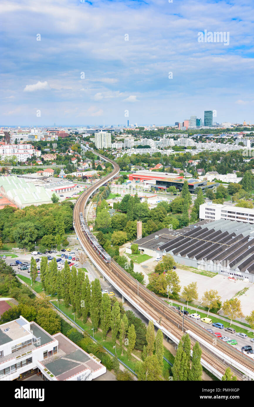 Wien, Vienne : Métro ligne 6, vue du centre-ville, Donaucity et tours à Bad Hofgastein, sommaire, Wien, Autriche Banque D'Images