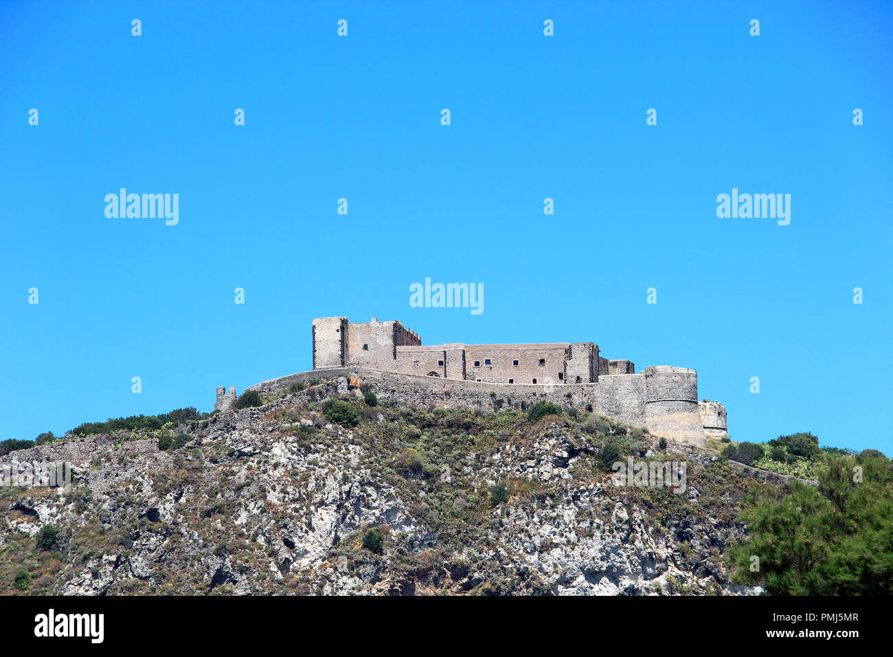 Milazzo château (Castello di Milazzo), Sicile, Italie Banque D'Images