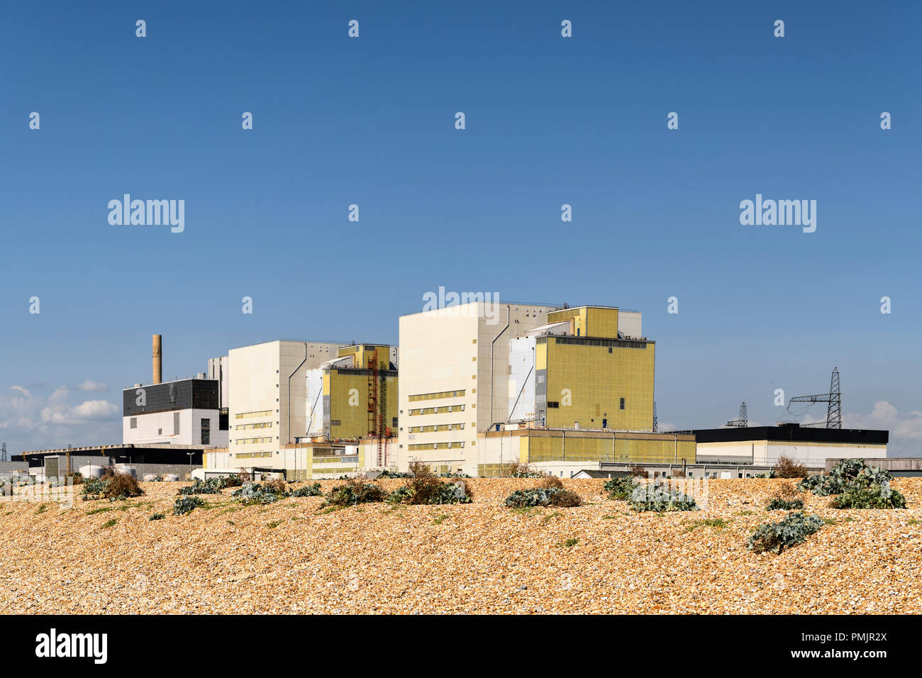 Un dormeur et B Centrale Nucléaire, Dungeness, Kent, Angleterre. 31 août 2018 Banque D'Images