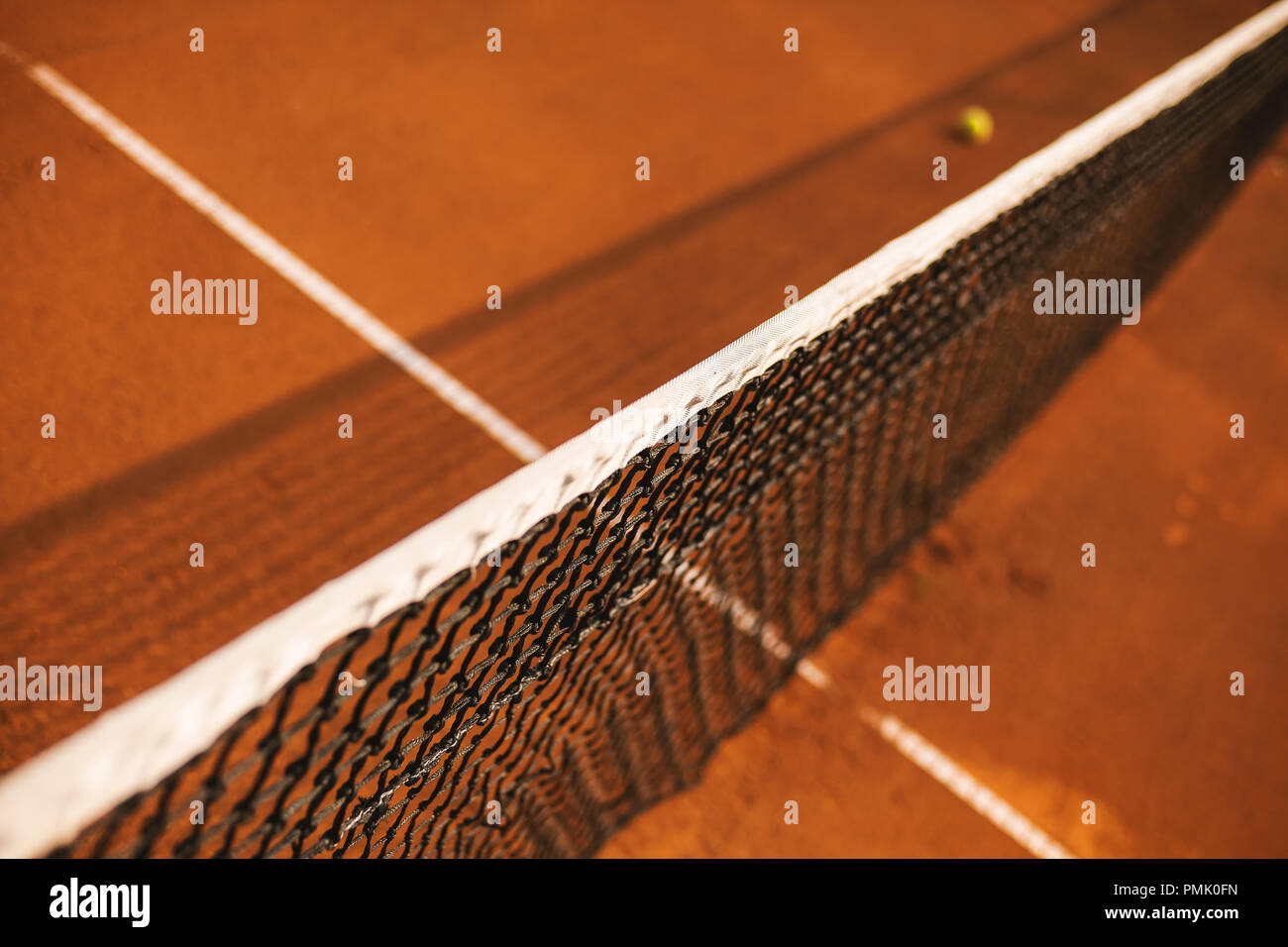 Vue rapprochée du tennis net, composition abstraite. Banque D'Images