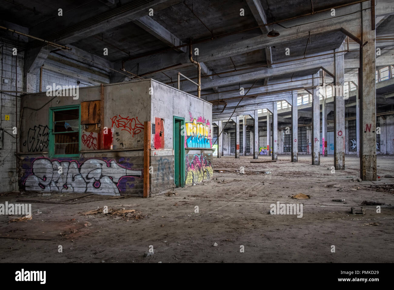 Le chemin de fer abandonné Finlay dans le Acipco Roundhouse Finley salon de Birmingham, Alabama Banque D'Images