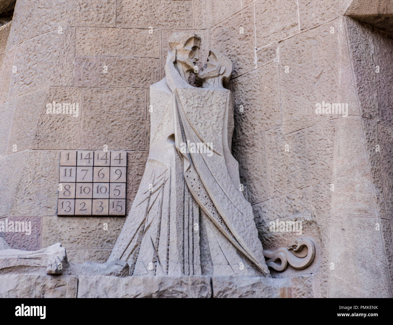 Judas Kiss statue, Sagrada Familia, Barcelone, Espagne, Europe Banque D'Images