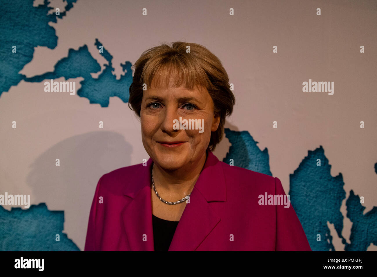 La figure de cire d'Angela Merkel en musée de cire Madame Tussauds à Amsterdam, Pays-Bas Banque D'Images