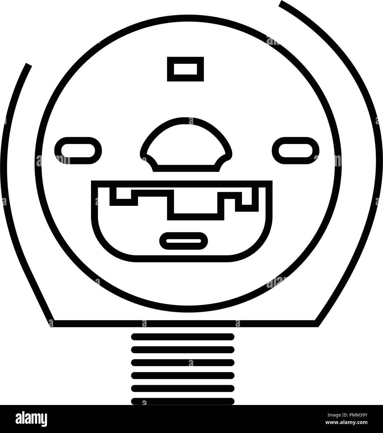 L'icône de tomographie - Ligne art Design illustration isolé - X-ray electronics Illustration de Vecteur