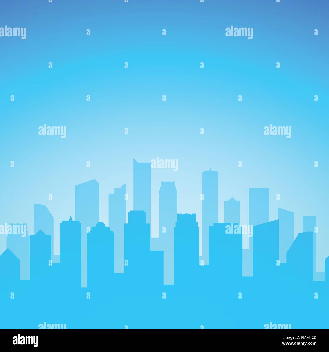 Cityscape en bleu, Vector illustration en EPS 10 des gratte-ciel avec l'exemplaire de l'espace. Illustration de Vecteur